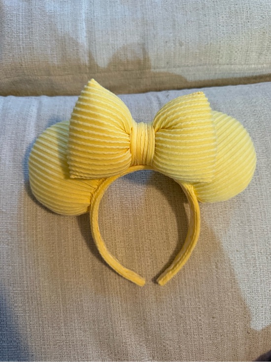 Disney Accessories - Disney Yellow Corduroy Minnie Mouse Ear Headband with Bow